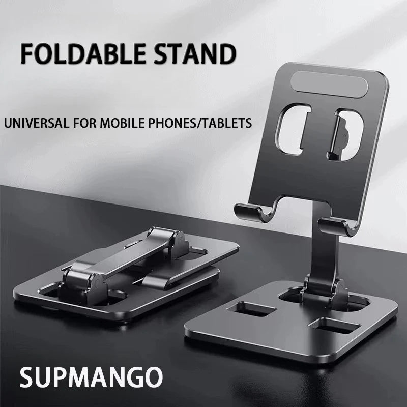 Evrensel Katlanabilir Telefon Tutucu Stand | Demir Alaşım | Ayarlanabilir Masaüstü | iPhone Xiaomi Huawei Tablet