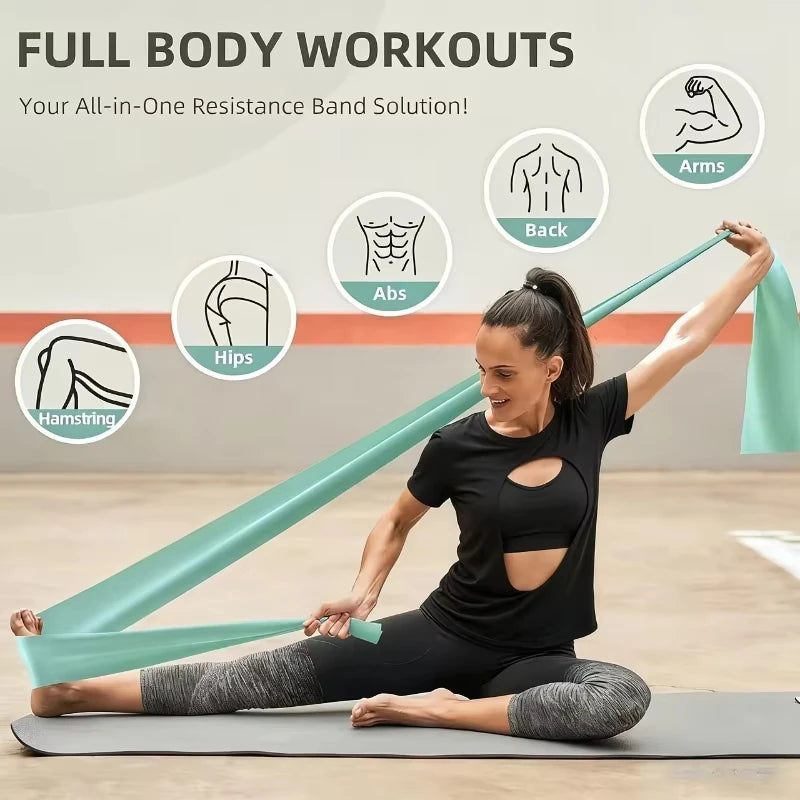 2/3/4/6 Pcs Yoga Resistance Bands: TPE Elastic Stretch Bands for Physical Therapy,Fitness,Yoga,Pilates,Rehabilitation & Strench
