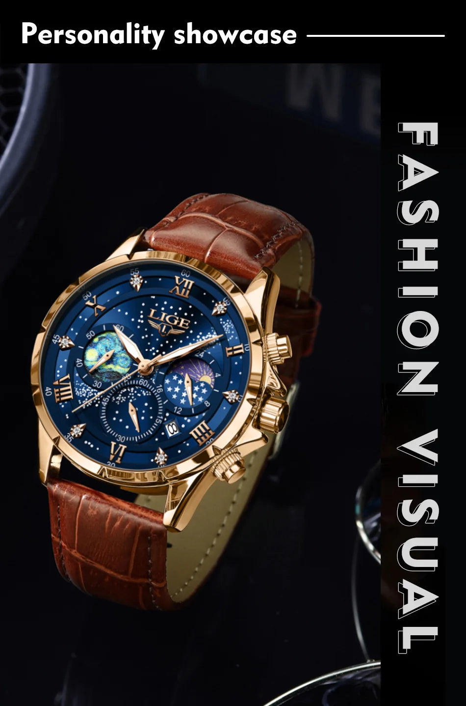 LIGE Men Watches Casual Sport Watch Men Luxury Waterproof Date Watches Luminous Chronograph Wristwatch Male Quartz Leather Clock