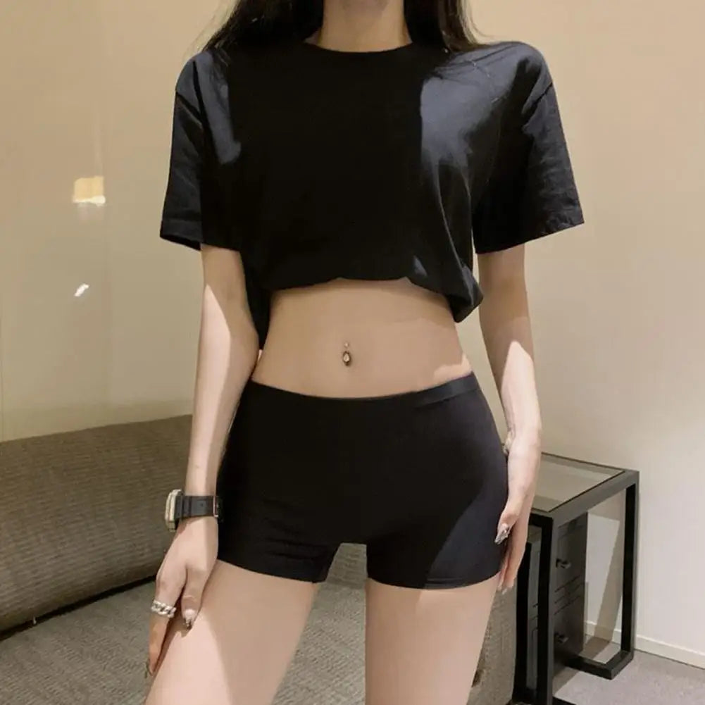 Women Safety Panties Women Safety Pants Ice Silk Shorts High Elasticity Quick Dry Mini Skirt Shorts Mid Waist Underwear 90%
