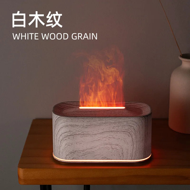 Renkli Alev Efektli Aroma Difüzörü | LED Işıklı Mini Nemlendirici