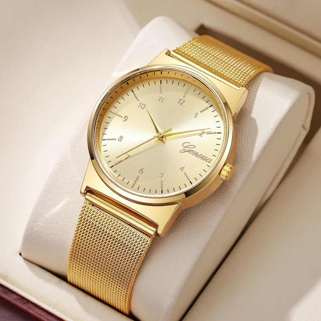 Fashion Women Watches Luxury Mesh Band Arabic Dial Ladies Quartz Watch Reloj Mujer Girls Clock Gift（Without Box）