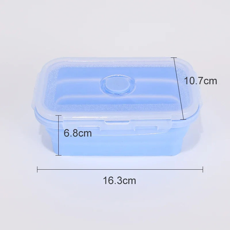 Katlanabilir Silikon Bento Kutusu | Kapakalı | 350ml-1200ml | Dondurucu Uyumlu