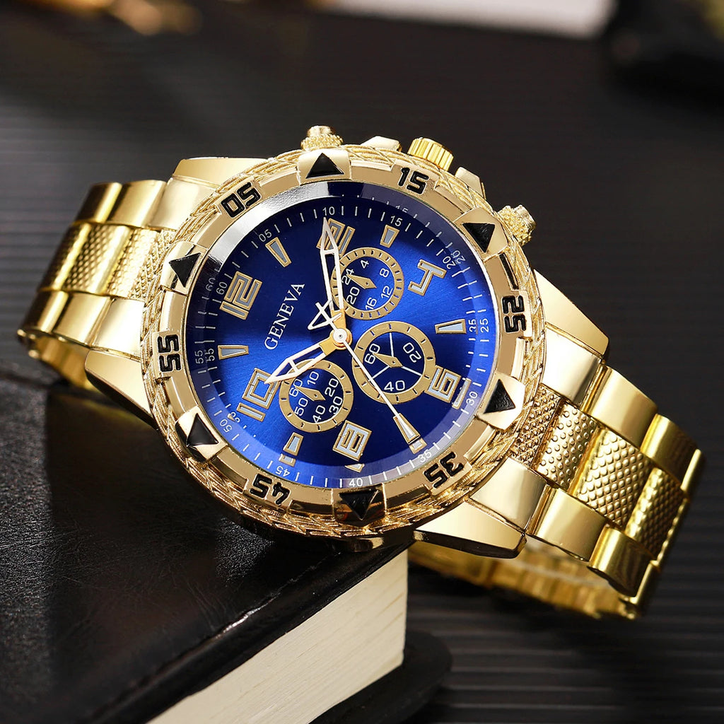1/4PCS Luxury Big Dial Mens Quartz Watches Fashion Men Business Watch CLock Gift Reloj Hombre（Without Box）