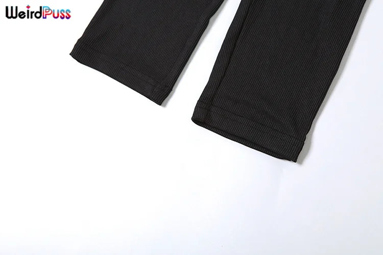 Weird Puss Solid Fitness Casual Jumpsuit Women Long Sleeve Stretch Skinny Activity Sporty Tight Simple Fall Streetwear Overalls