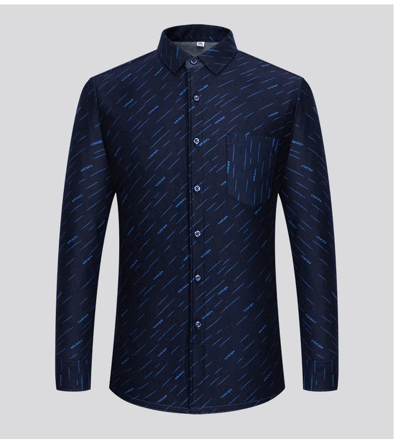 New 2025 Men's Warm Long Sleeve Plaid Design Shirt Autumn Winter Fleece and Thick Warm Men's Casual Shirts Large Size Shirt 5XL