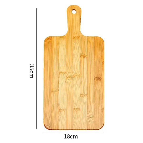 Bambu Kesme Tahtası | Saplı Büyük Ahşap Servis Tahtası | Pizza & Sebze & Et
