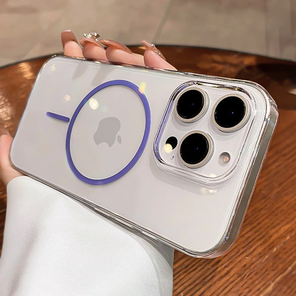 iPhone 17-11 Serisi MagSafe Uyumlu Şeffaf Manyetik Kılıf | Kablosuz Şarj