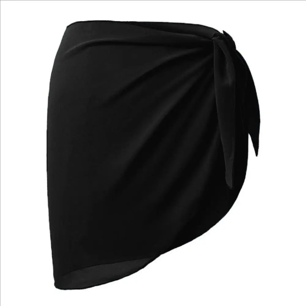 Women Summer Beach Short Sarongs Swimsuit Coverups Bikini Wrap Sheer Short Skirt Chiffon Scarf Cover Ups for Swimwear