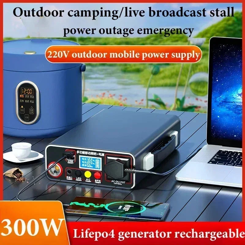 300W Taşınabilir Güç İstasyonu | 220V Solar Jenerator | LiFePO4 Kamp