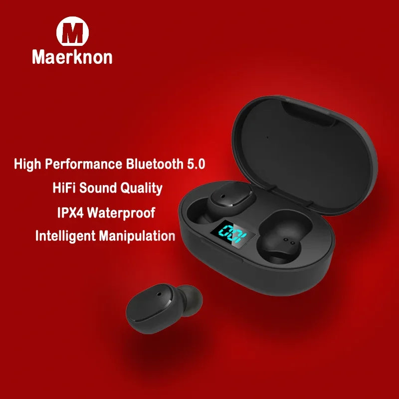 E6S TWS Dijital Göstergeli Bluetooth Kulaklık | Gürültü Engelleme | Mikrofon