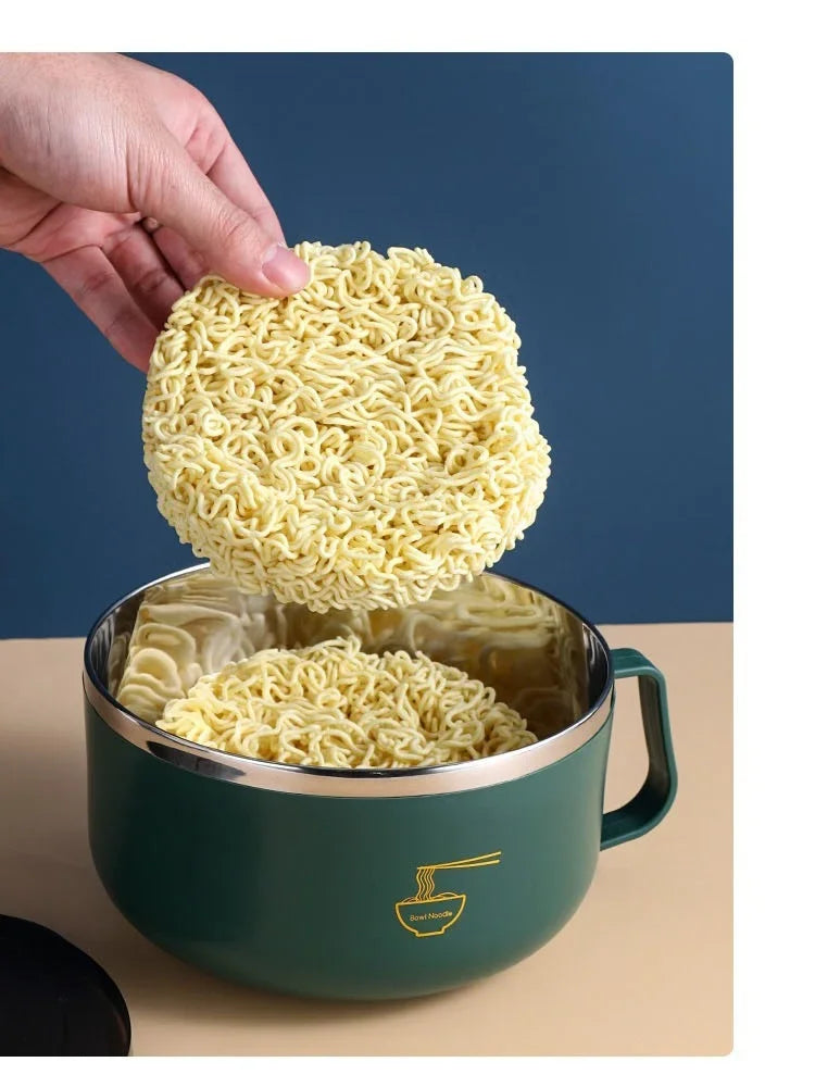 304 Paslanmaz Çelik Ramen Kase | Kapakalı | Isıya Dayanıklı | 1000ml & 1300ml