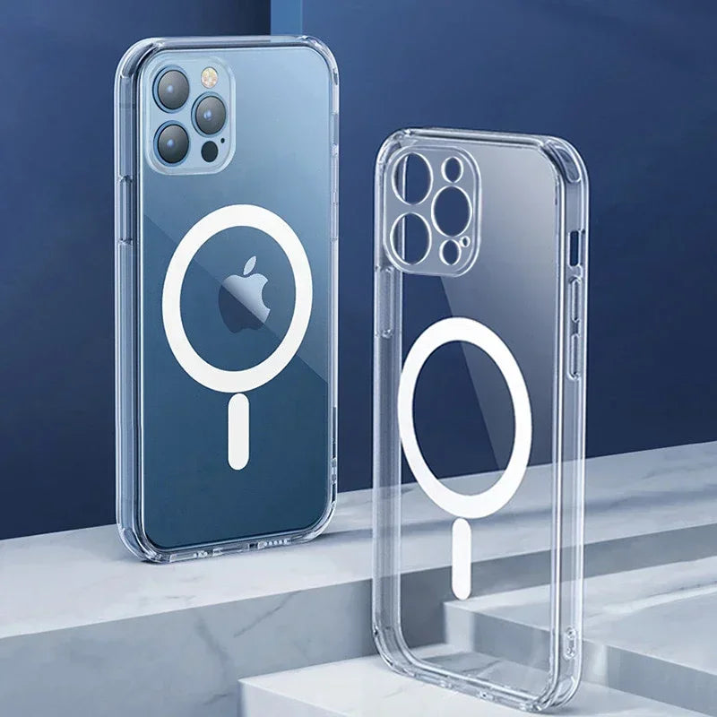 iPhone 16-12 Serisi Manyetik Şeffaf Telefon Kılıfı | Sararmaz | İnce