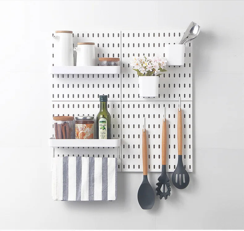 Pegboard Aksesuar Seti | Deliksiz Duvara Monte | Mutfak Garaj Organizasyon