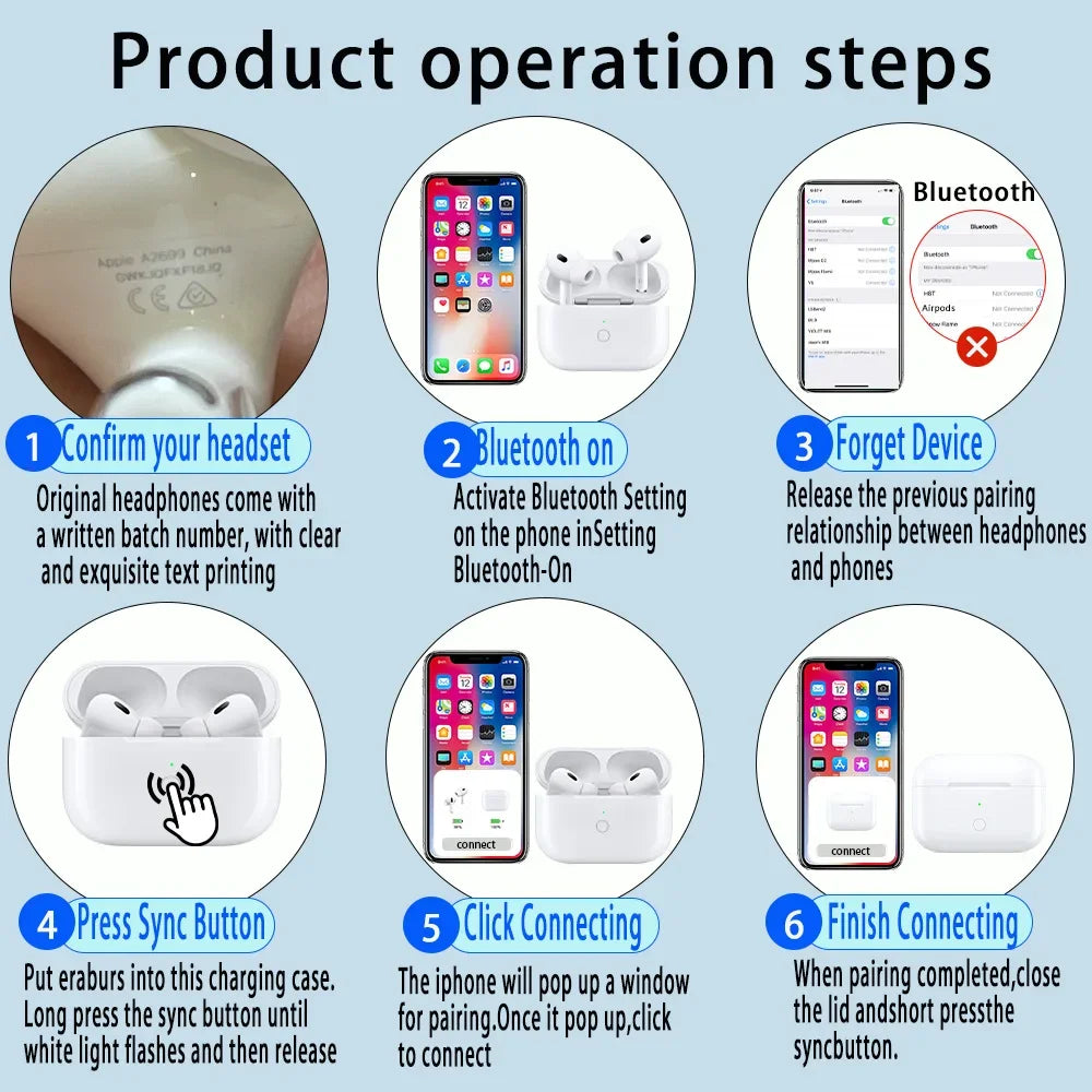Replacement Original Charging Box For Airpods Pro 1 2 3 4 Bluetooth Earphone Battery Charger Case With LED Indicator Light usb-C