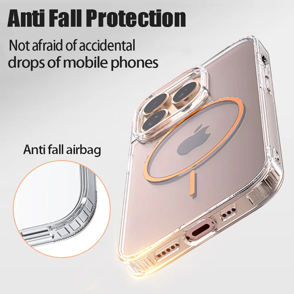 iPhone 17-11 Serisi MagSafe Uyumlu Şeffaf Manyetik Kılıf | Kablosuz Şarj