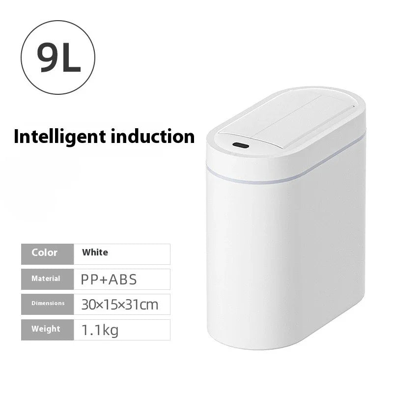Akıllı Otomatik Çöp Kutusu | 7L/9L | Kapaklı | Duvara Monte | Banyo & Tuvalet