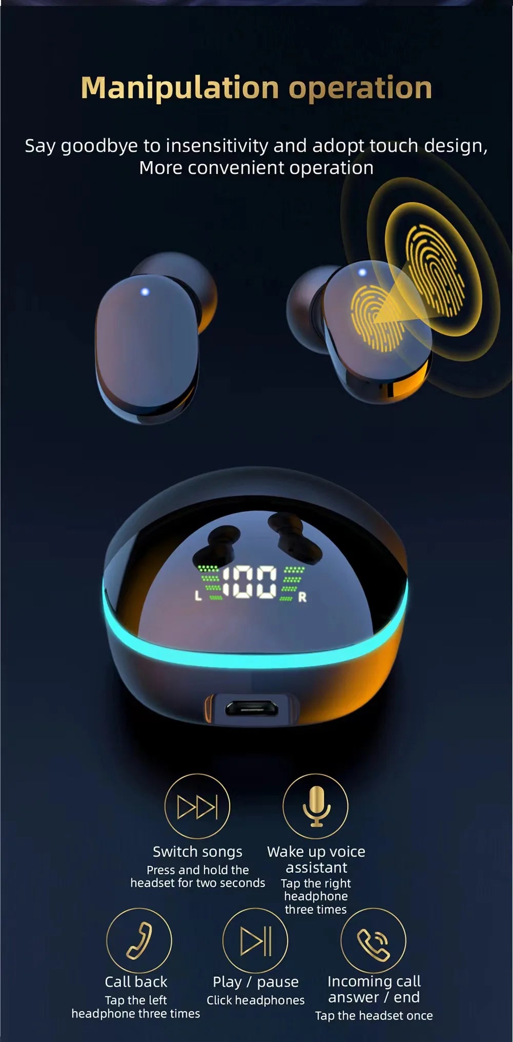 G9S TWS Kablosuz Bluetooth 5.1 Kulaklık | Mikrofon | Gürültü Engelleme
