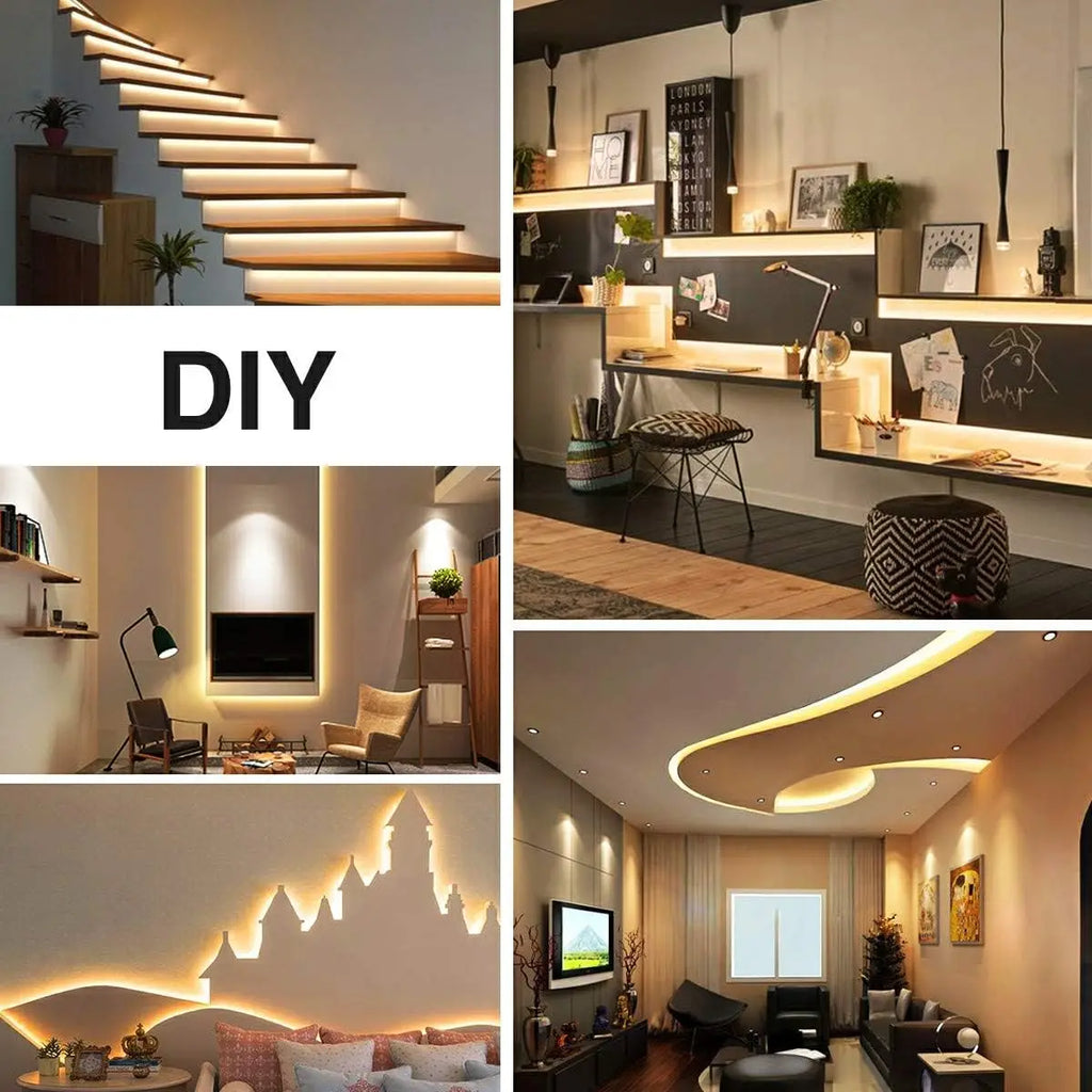 5V COB LED Şerit Işık | 3AA Pilli | Esnek Yapışkanlı Bant | Dolap Aydınlatma