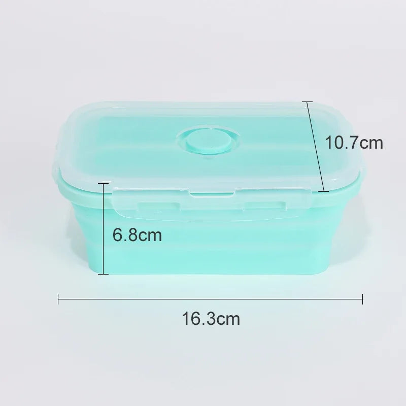 Katlanabilir Silikon Bento Kutusu | Kapakalı | 350ml-1200ml | Dondurucu Uyumlu