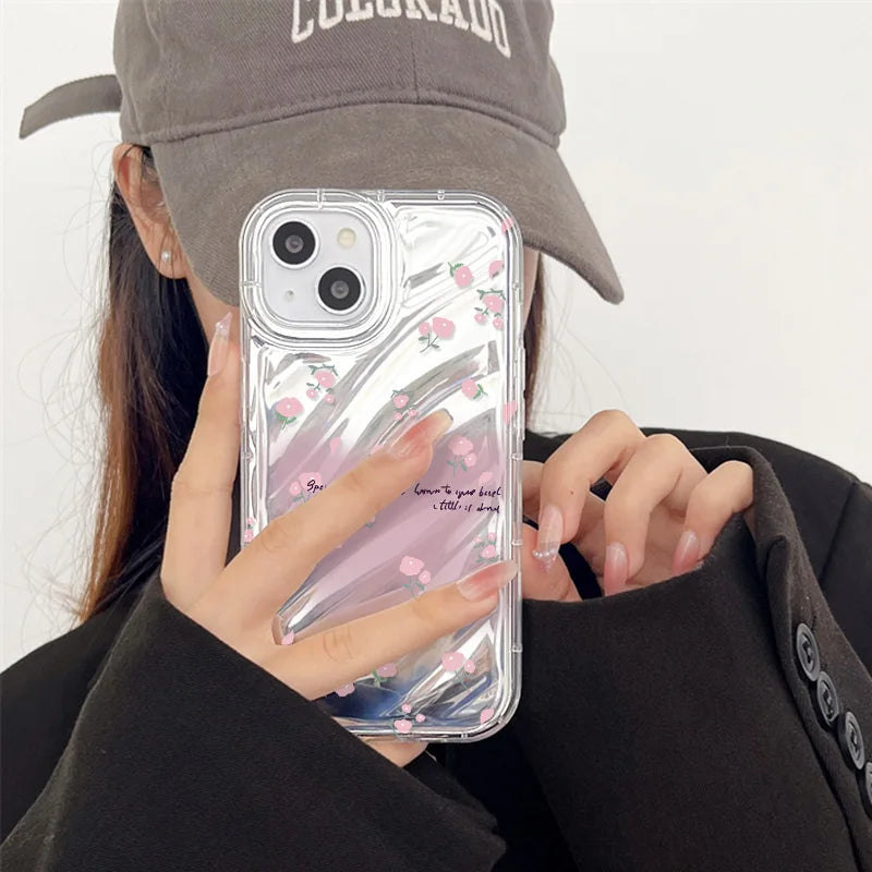 iPhone 17-7 Serisi Kelebek Desenli Şeffaf Silikon Telefon Kılıfı
