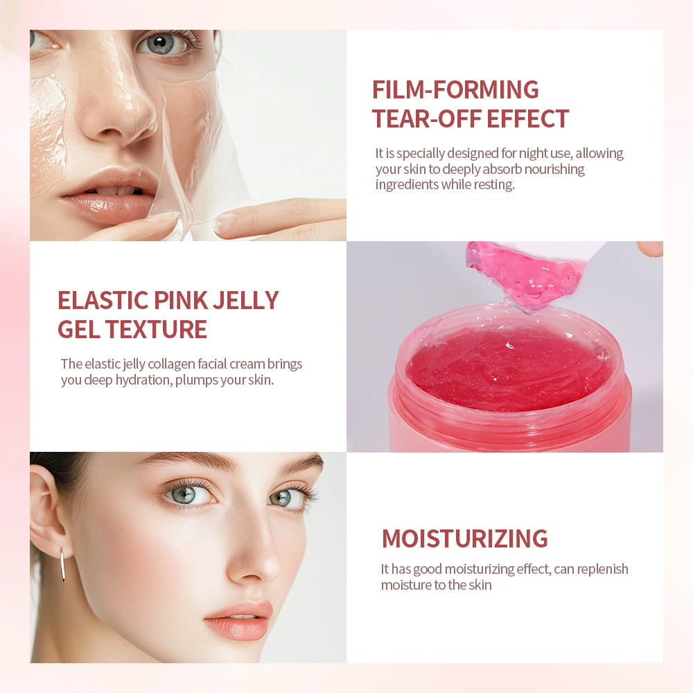 Kollajen Soyulabilir Jel Maske | Gece Bakımı | Cilt Sıkılaştırıcı Yüz Maskesi