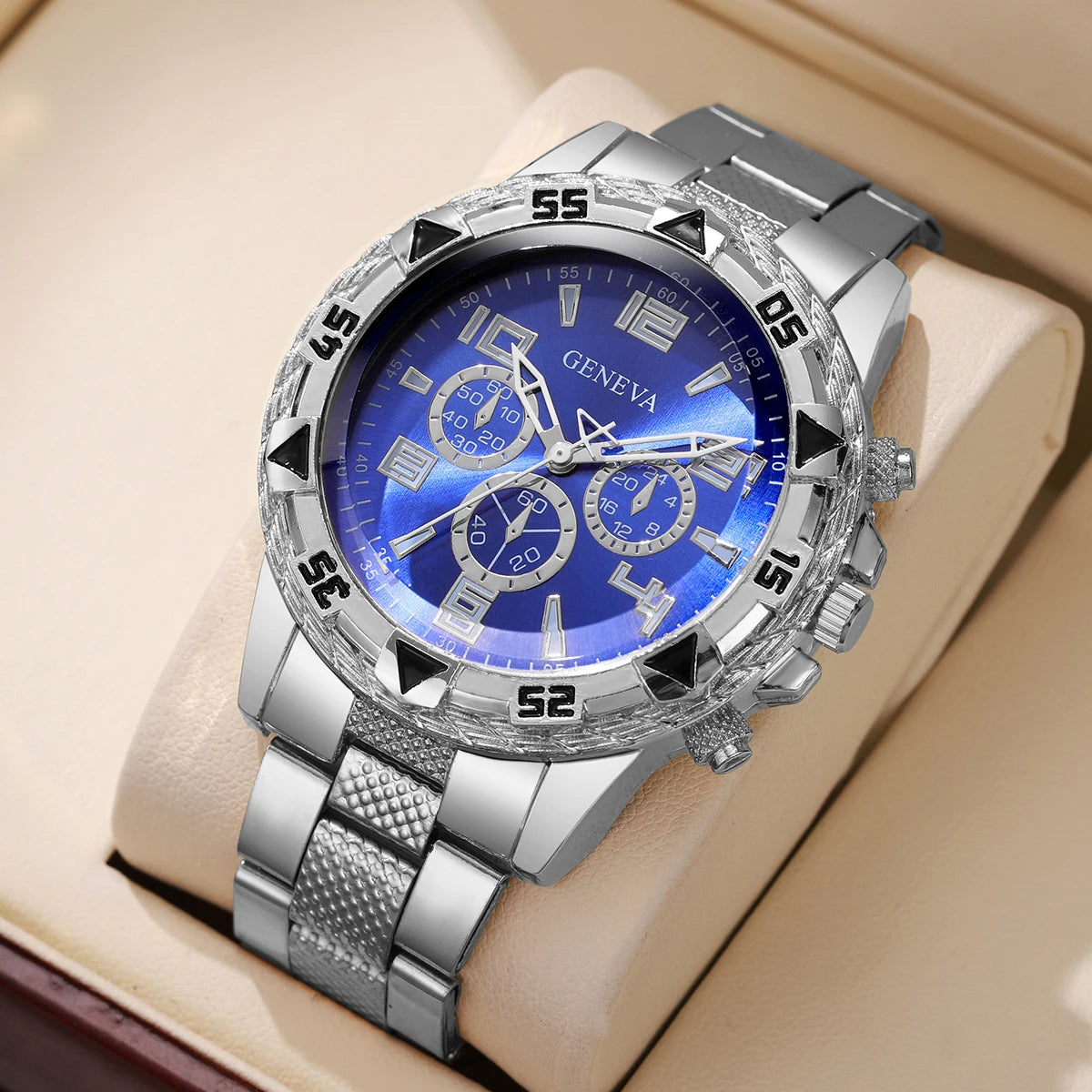 1/4PCS Luxury Big Dial Mens Quartz Watches Fashion Men Business Watch CLock Gift Reloj Hombre（Without Box）