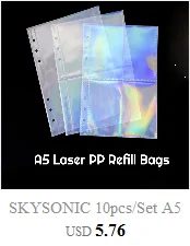 SKYSONIC A5 Binder Ring Collect Book Korea Idol Photo Organizer Journal Diary Agenda Planner Bullet Cover School Stationery