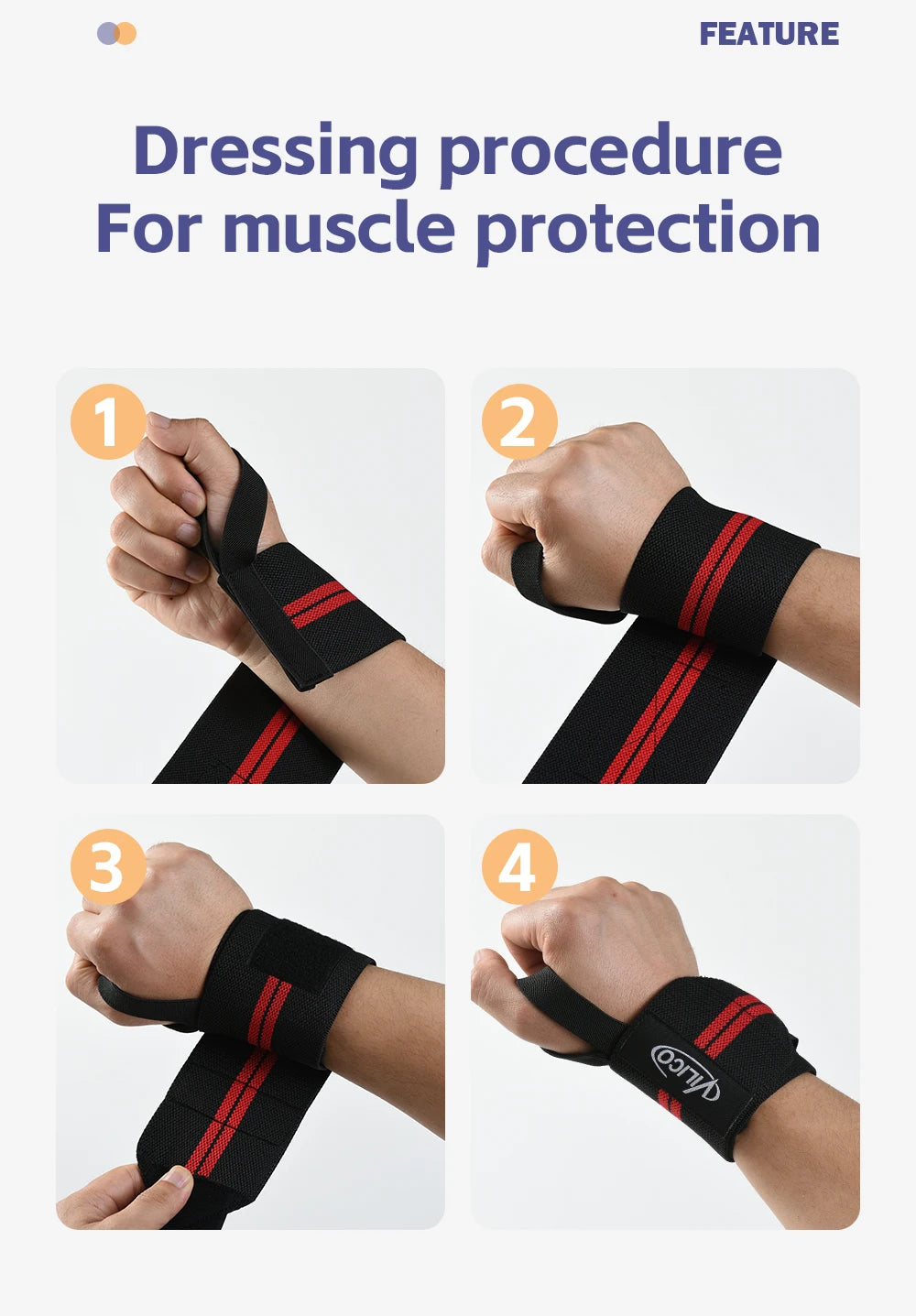1 PC Wristband Wrist Support Brace Straps Extra Strength Weight Lifting Wrist Wraps Bandage Fitness Gym Training