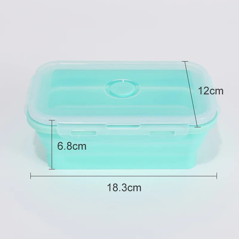 Katlanabilir Silikon Bento Kutusu | Kapakalı | 350ml-1200ml | Dondurucu Uyumlu