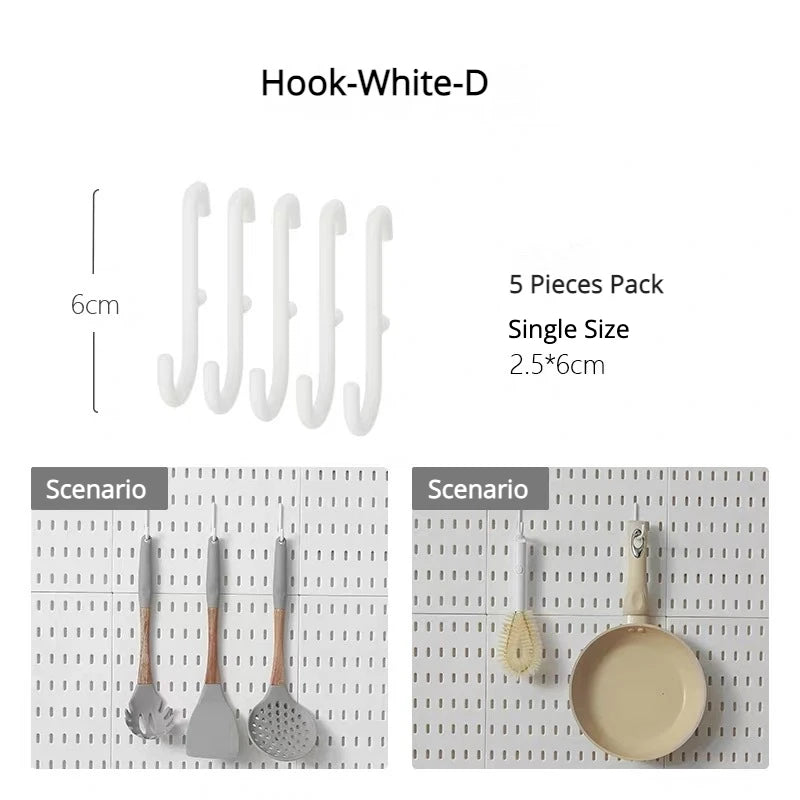 Pegboard Aksesuar Seti | Deliksiz Duvara Monte | Mutfak Garaj Organizasyon