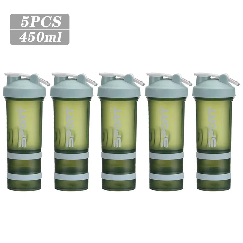 Spor Su Şişesi - 3 Katmanlı Protein Şeyker Sızdırmaz BPA Free