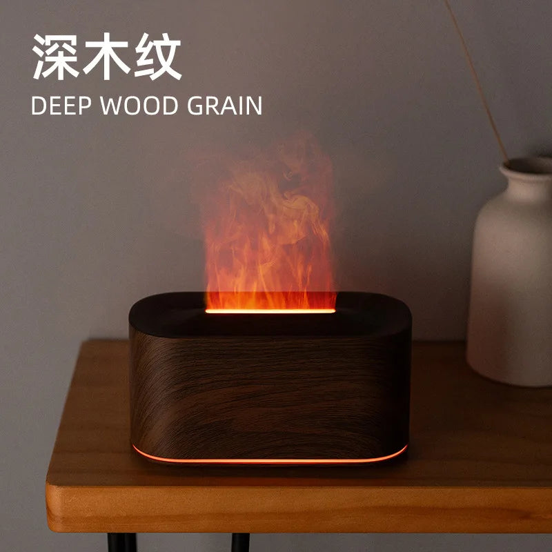 Renkli Alev Efektli Aroma Difüzörü | LED Işıklı Mini Nemlendirici