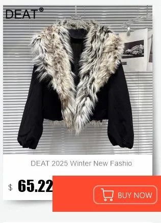 DEAT 2025 Winter New Fashion Heavy Industry Colorful Sequin Stand Collar Warm Jacket For Women Cotton-padded Coat 11A07258