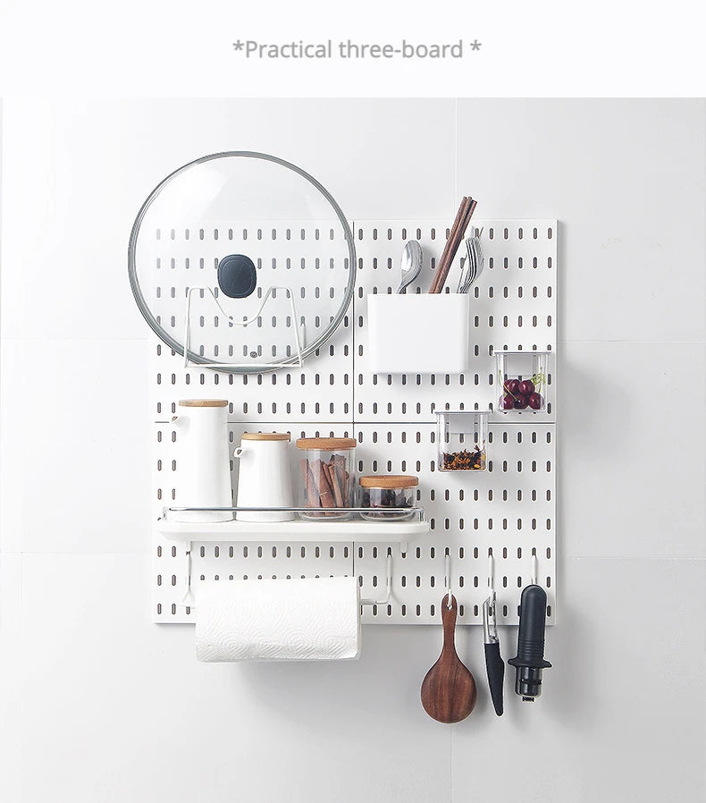 Pegboard Aksesuar Seti | Deliksiz Duvara Monte | Mutfak Garaj Organizasyon