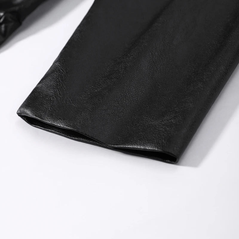 Casual Pu Leather Loose Women Jacket Belt Full Sleeve Stand Collar Zippers Female Coat 2026 Spring Autumn Lady Streetwears