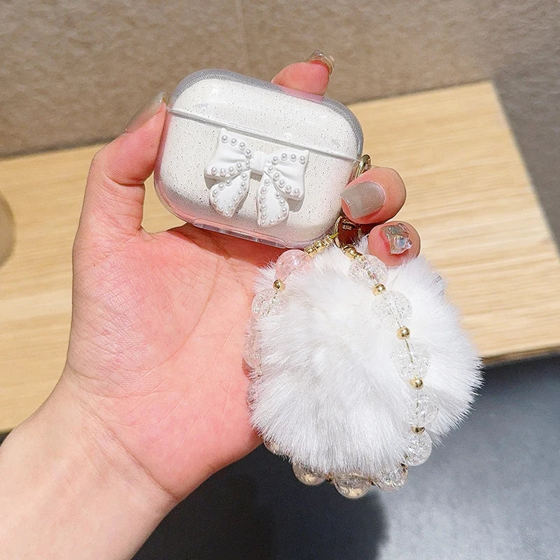 AirPods Pro 2/3/4 Simli Fiyonk Kristal Kulaklık Kılıfı | Koruyucu