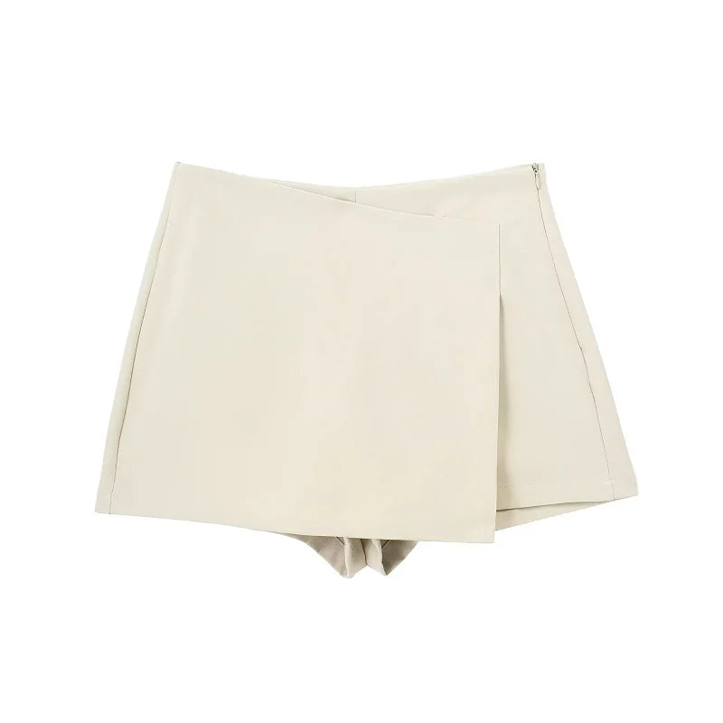 HXAO Shorts Women 2024 Summer Elegant Casual Party Skirt Shorts Ladies Fashion White Khaki Black Short Skirt Pants For Female