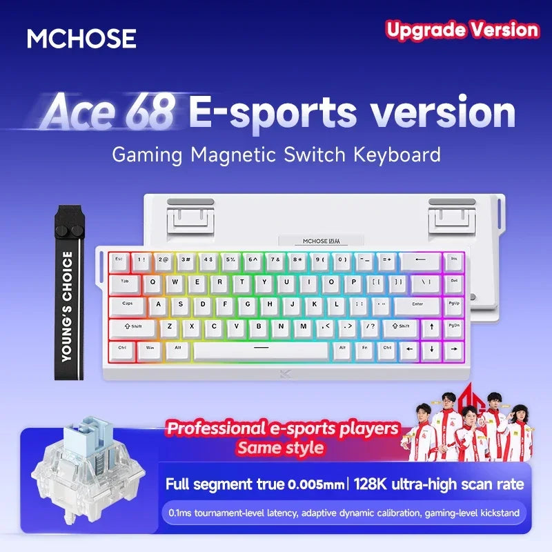Mchose Ace 68/60 Pro Manyetik Gaming Klavye | 8K Hızlı Tetik | 0.005mm