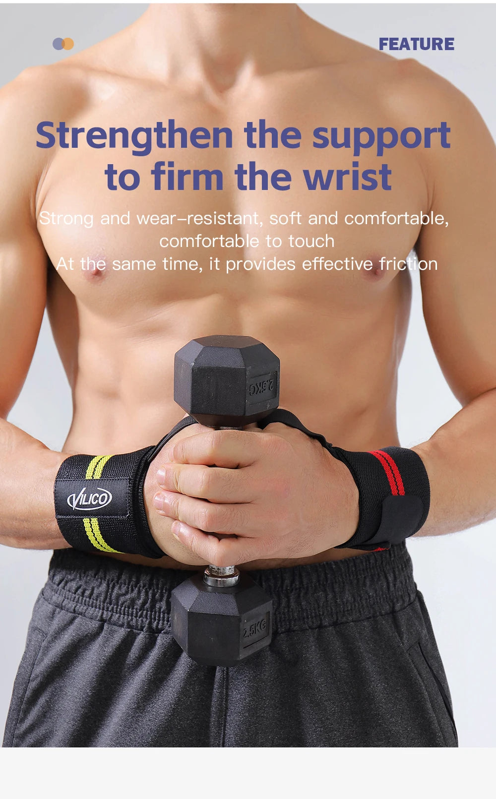 1 PC Wristband Wrist Support Brace Straps Extra Strength Weight Lifting Wrist Wraps Bandage Fitness Gym Training