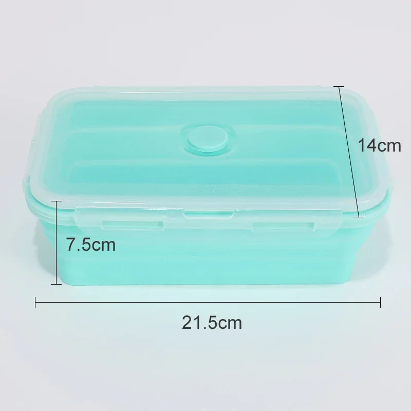 Katlanabilir Silikon Bento Kutusu | Kapakalı | 350ml-1200ml | Dondurucu Uyumlu