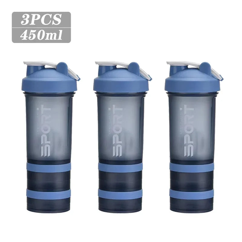 Spor Su Şişesi - 3 Katmanlı Protein Şeyker Sızdırmaz BPA Free