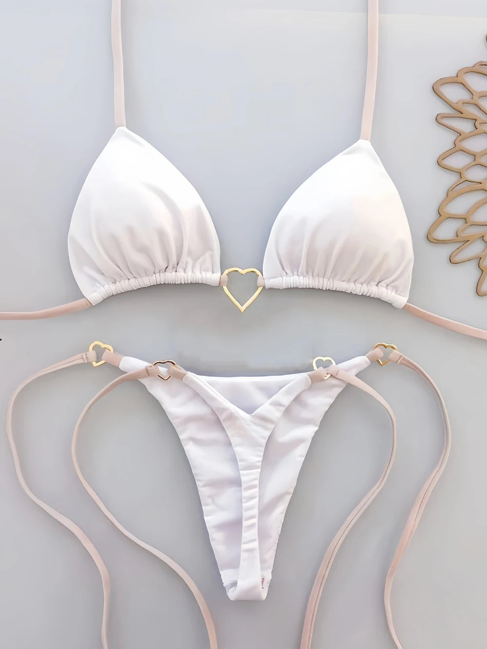 Sexy Halter Solid Color Low Waist Bikini Set Women's Swimsuit Two-piece Triangle Thong Swimwear Bathing Suit Brazilian Biquinis