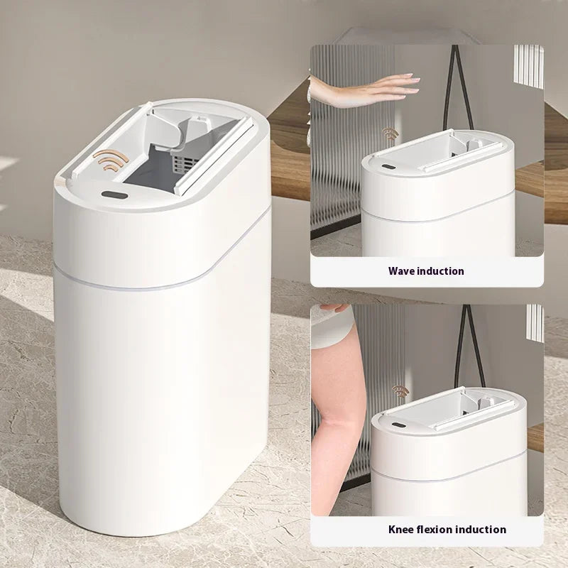 Akıllı Otomatik Çöp Kutusu | 7L/9L | Kapaklı | Duvara Monte | Banyo & Tuvalet