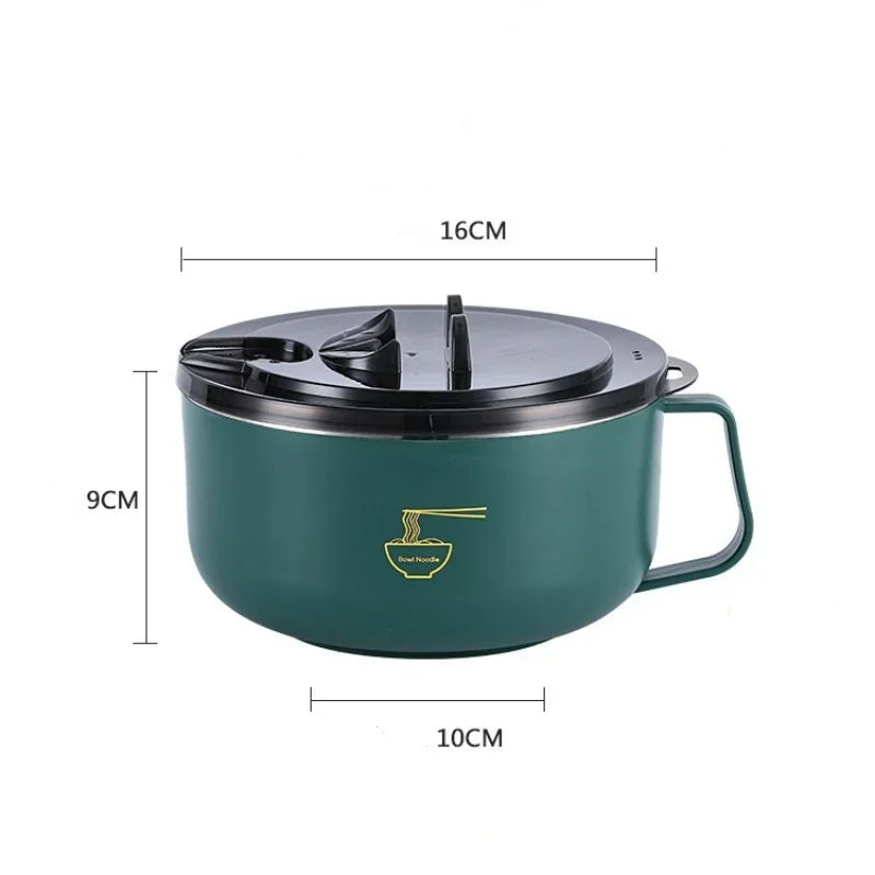 304 Paslanmaz Çelik Ramen Kase | Kapakalı | Isıya Dayanıklı | 1000ml & 1300ml