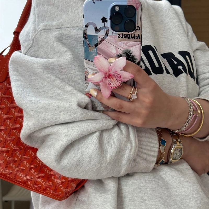 New Orchid Phone Stand Phalaenopsis Socket Grip Network Hot Talent Recommendation Foldable Cymbidium Phone Bracket For IPhone
