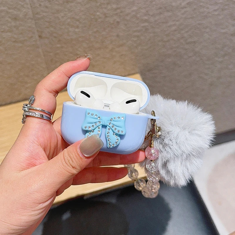 AirPods Pro 2/3/4 Simli Fiyonk Kristal Kulaklık Kılıfı | Koruyucu