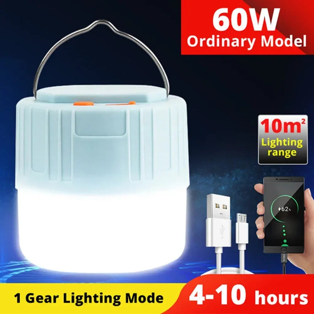 1000W Solar LED Kamp Lambası | USB Şarjlı | Acil Durum Feneri