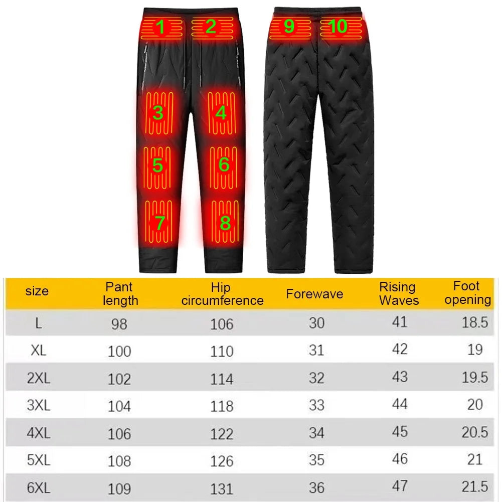 Elektrikli Isıtmalı Pantolon & Yelek | 10 Isıtma Bölgesi | Su Geçirmez | Kış Outdoor