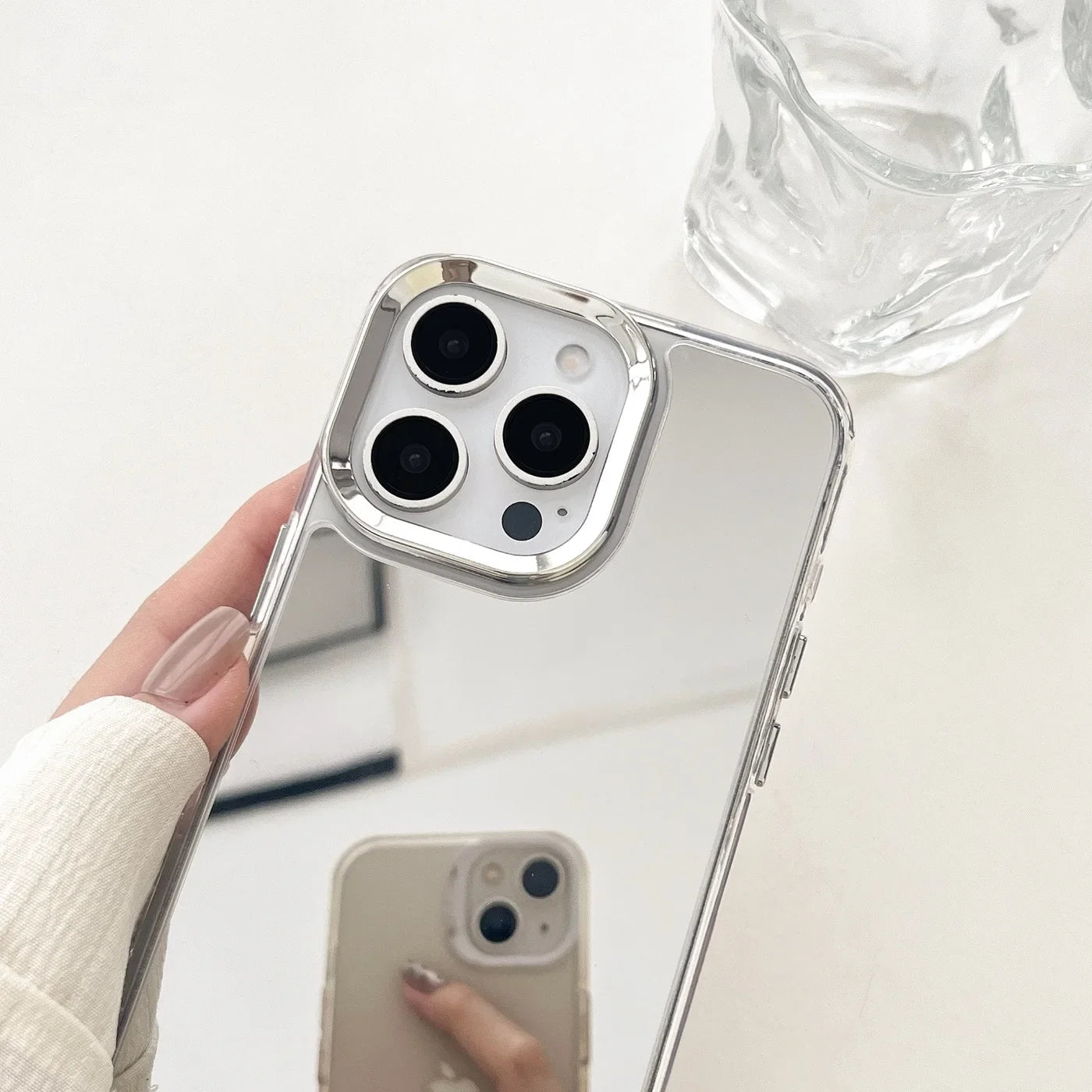 iPhone 17-11 Pro Max Makyaj Aynalı Lüks Telefon Kılıfı | Darbeye Dayanıklı